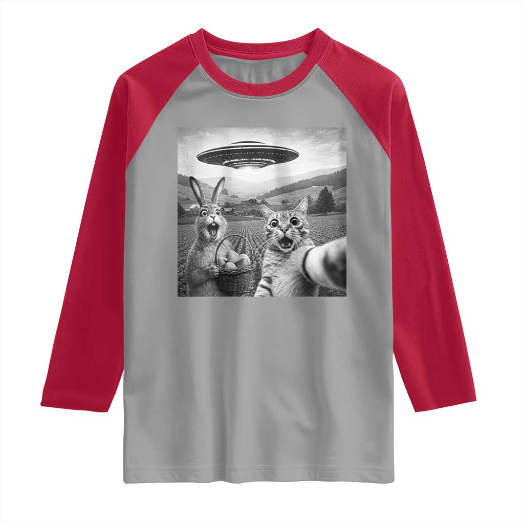 Funny Easter Raglan Shirt Christian Cat Selfie Bunny Meme