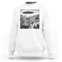 Funny Easter Sweatshirt Christian Cat Selfie Bunny Meme