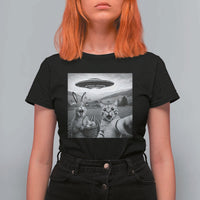 Funny Easter T Shirt For Women Christian Cat Selfie Bunny Meme