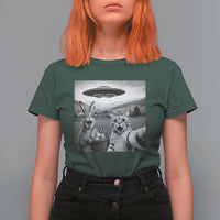 Funny Easter T Shirt For Women Christian Cat Selfie Bunny Meme