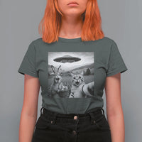 Funny Easter T Shirt For Women Christian Cat Selfie Bunny Meme