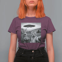 Funny Easter T Shirt For Women Christian Cat Selfie Bunny Meme