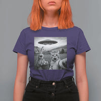 Funny Easter T Shirt For Women Christian Cat Selfie Bunny Meme