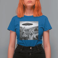 Funny Easter T Shirt For Women Christian Cat Selfie Bunny Meme