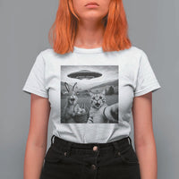 Funny Easter T Shirt For Women Christian Cat Selfie Bunny Meme