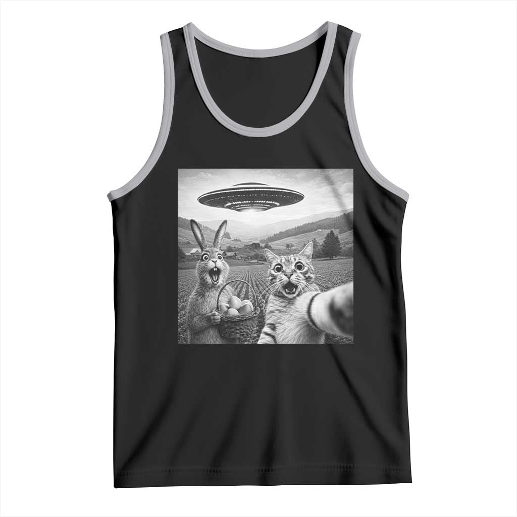 Funny Easter Tank Top Christian Cat Selfie Bunny Meme