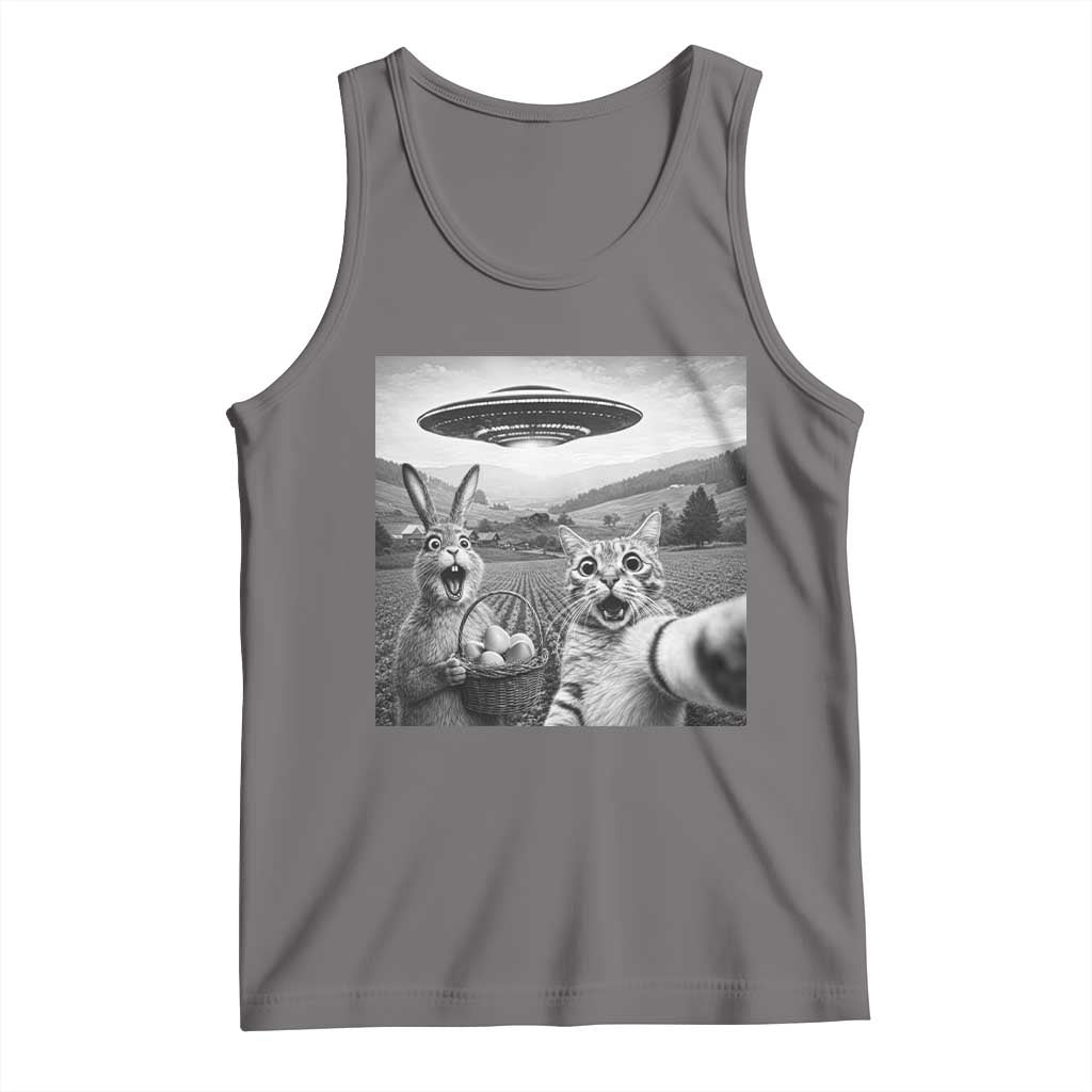 Funny Easter Tank Top Christian Cat Selfie Bunny Meme