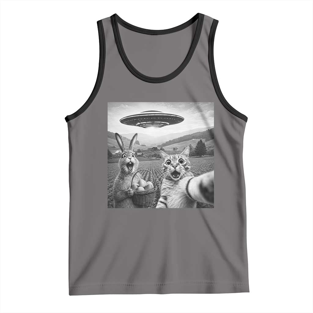 Funny Easter Tank Top Christian Cat Selfie Bunny Meme