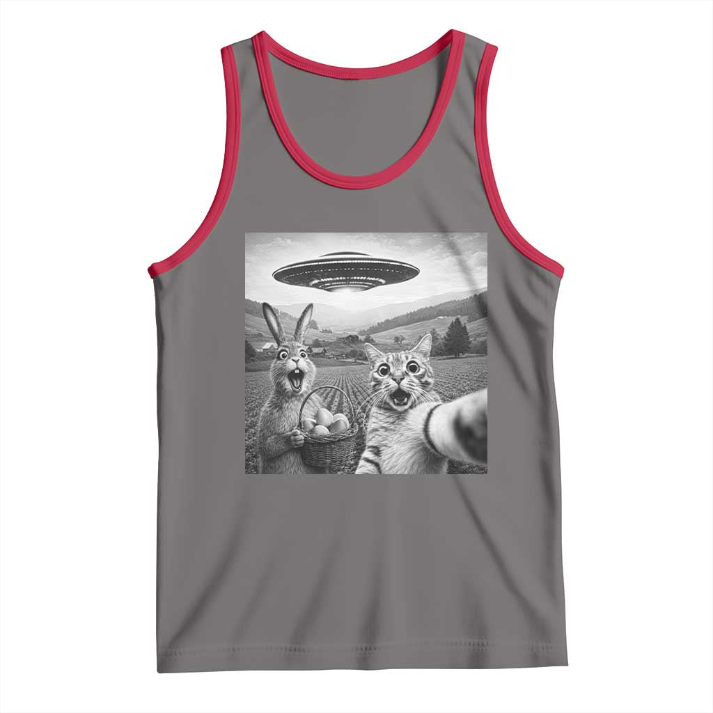 Funny Easter Tank Top Christian Cat Selfie Bunny Meme