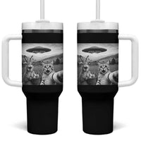 Funny Easter Tumbler With Handle Christian Cat Selfie Bunny Meme