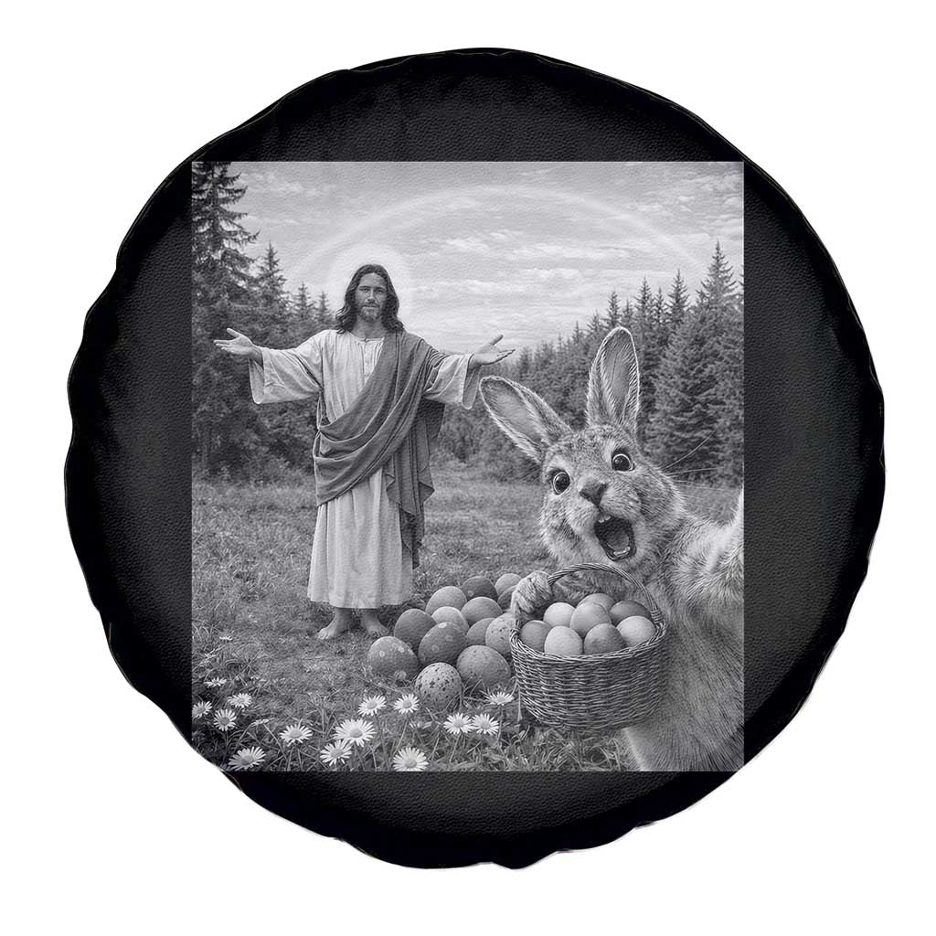 Funny Easter Jesus Spare Tire Cover Christian Jesus Bunny Selfie Religious