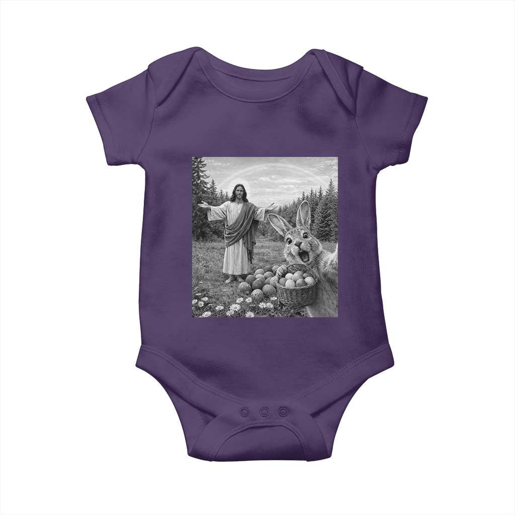 Funny Easter Jesus Baby Onesie Christian Jesus Bunny Selfie Religious