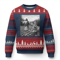 Funny Easter Jesus Ugly Christmas Sweater Christian Jesus Bunny Selfie Religious