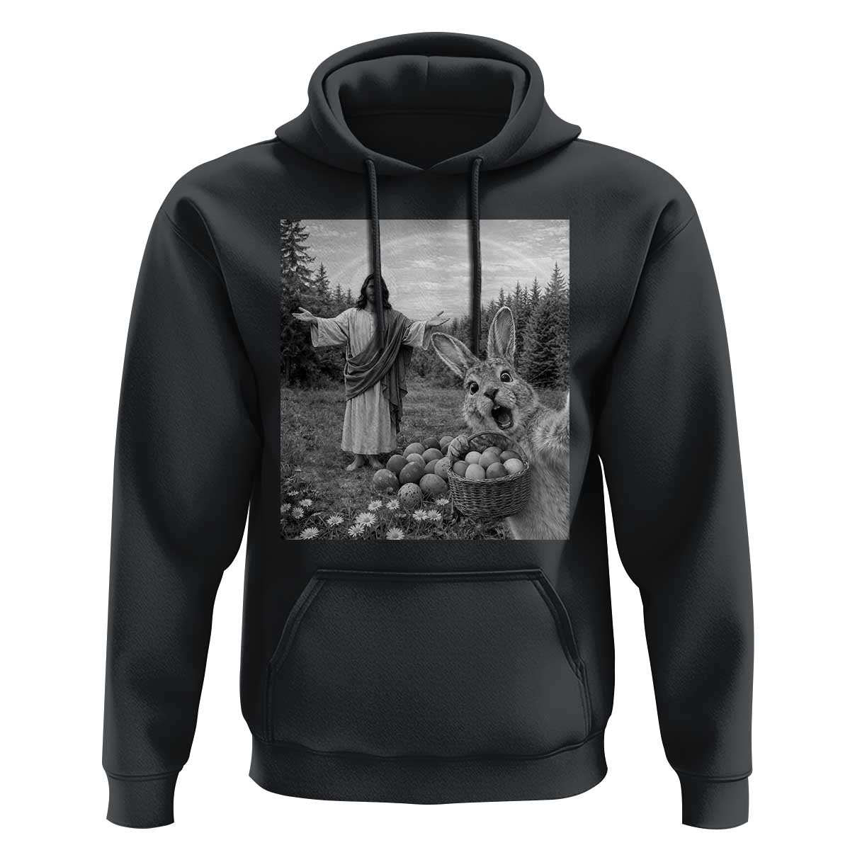 Funny Easter Jesus Hoodie Christian Jesus Bunny Selfie Religious