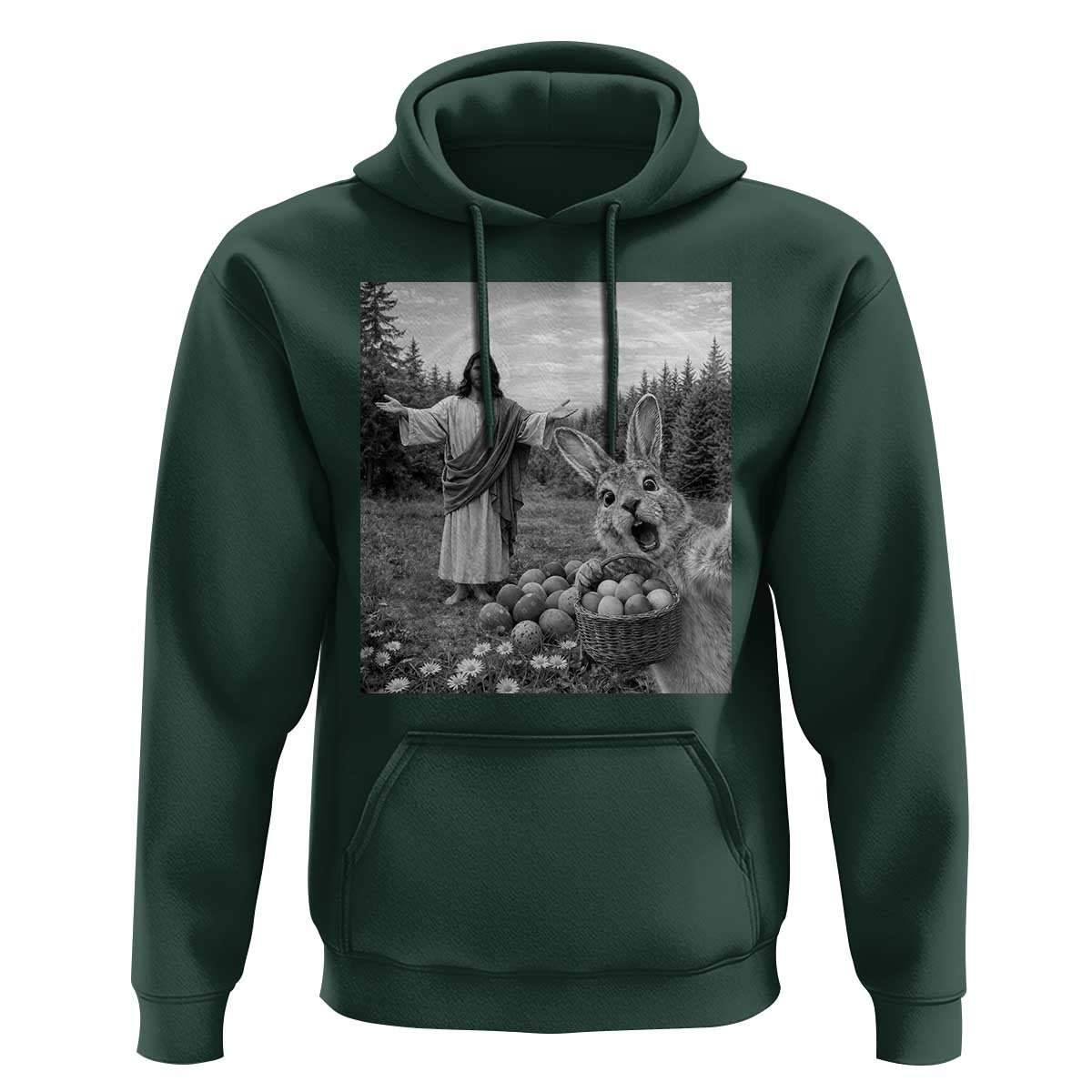 Funny Easter Jesus Hoodie Christian Jesus Bunny Selfie Religious