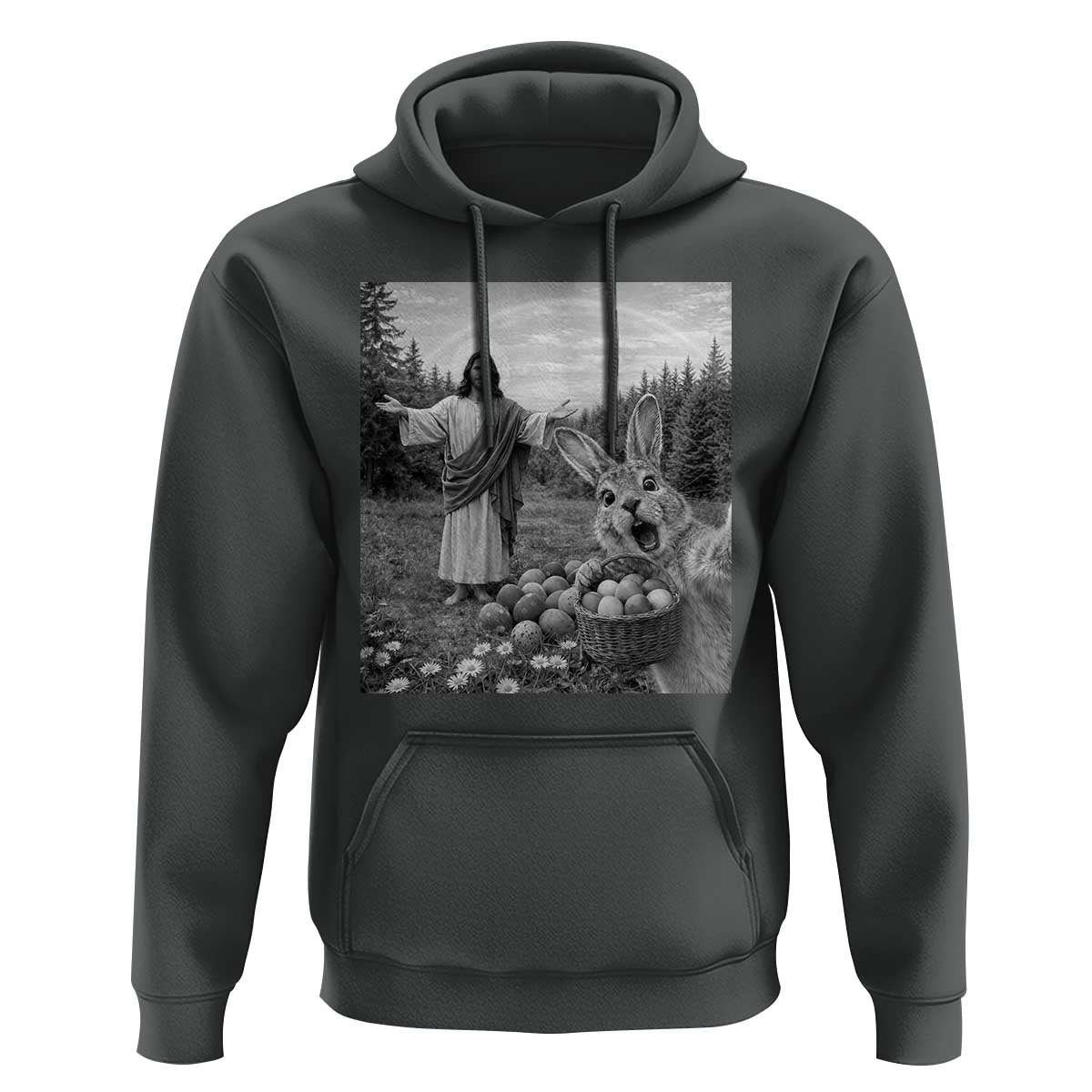 Funny Easter Jesus Hoodie Christian Jesus Bunny Selfie Religious