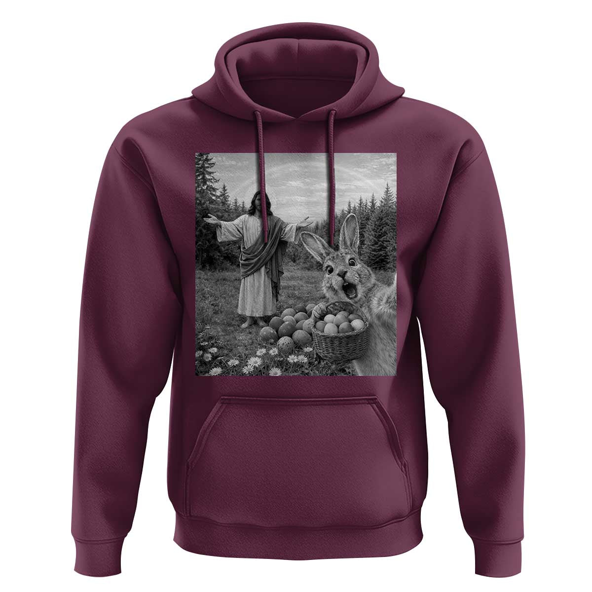Funny Easter Jesus Hoodie Christian Jesus Bunny Selfie Religious