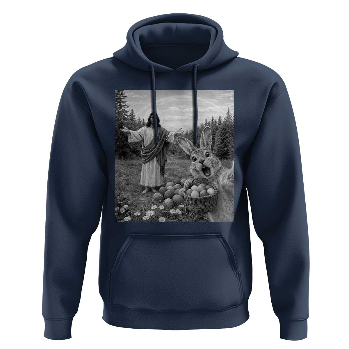 Funny Easter Jesus Hoodie Christian Jesus Bunny Selfie Religious