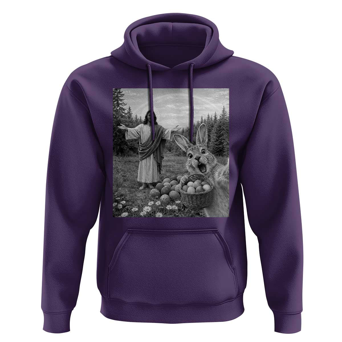 Funny Easter Jesus Hoodie Christian Jesus Bunny Selfie Religious