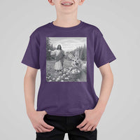 Funny Easter Jesus T Shirt For Kid Christian Jesus Bunny Selfie Religious