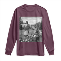 Funny Easter Jesus Long Sleeve Shirt Christian Jesus Bunny Selfie Religious