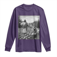 Funny Easter Jesus Long Sleeve Shirt Christian Jesus Bunny Selfie Religious