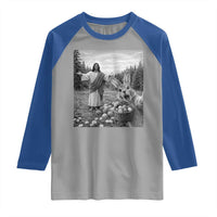 Funny Easter Jesus Raglan Shirt Christian Jesus Bunny Selfie Religious