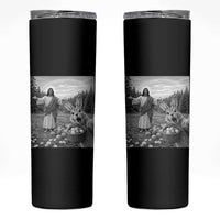 Funny Easter Jesus Skinny Tumbler Christian Jesus Bunny Selfie Religious
