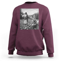 Funny Easter Jesus Sweatshirt Christian Jesus Bunny Selfie Religious