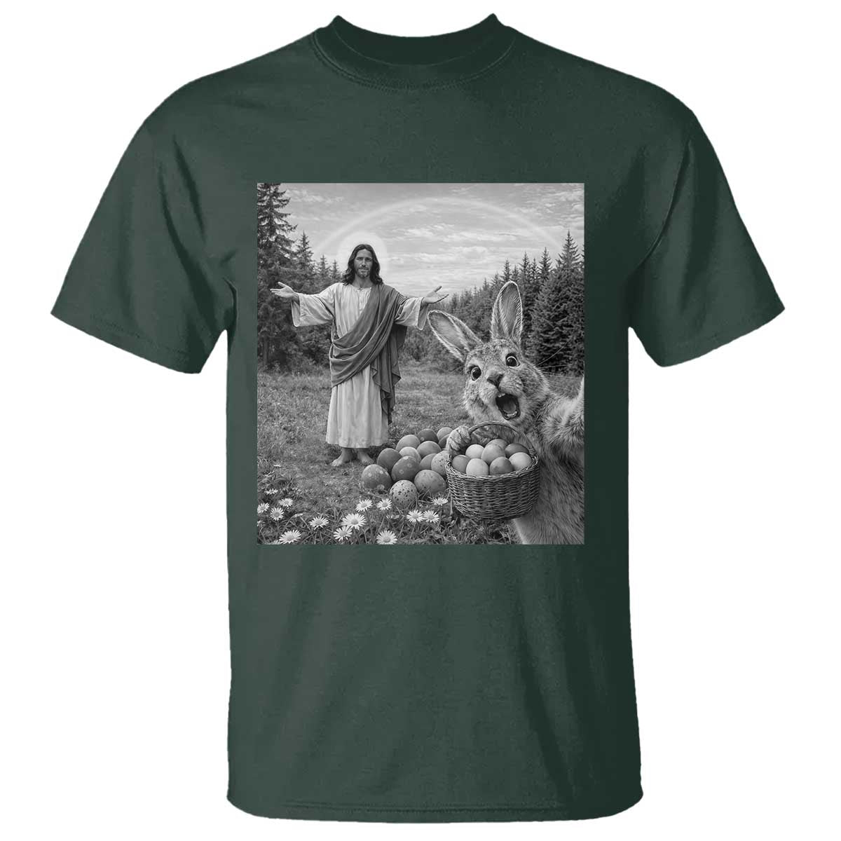 Funny Easter Jesus T Shirt Christian Jesus Bunny Selfie Religious