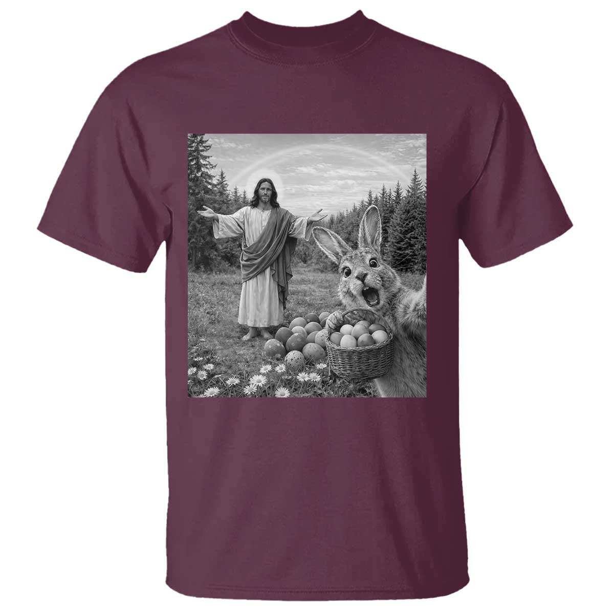 Funny Easter Jesus T Shirt Christian Jesus Bunny Selfie Religious