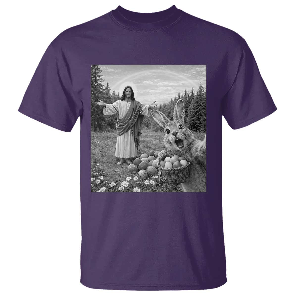 Funny Easter Jesus T Shirt Christian Jesus Bunny Selfie Religious