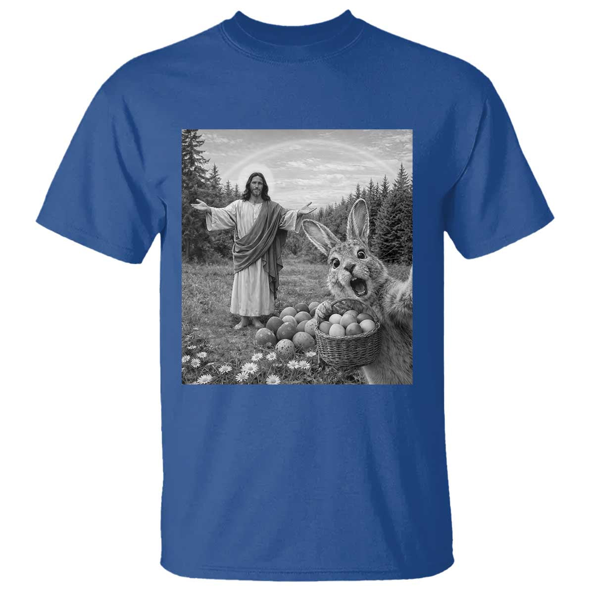 Funny Easter Jesus T Shirt Christian Jesus Bunny Selfie Religious
