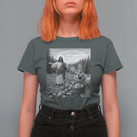 Funny Easter Jesus T Shirt For Women Christian Jesus Bunny Selfie Religious