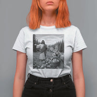 Funny Easter Jesus T Shirt For Women Christian Jesus Bunny Selfie Religious