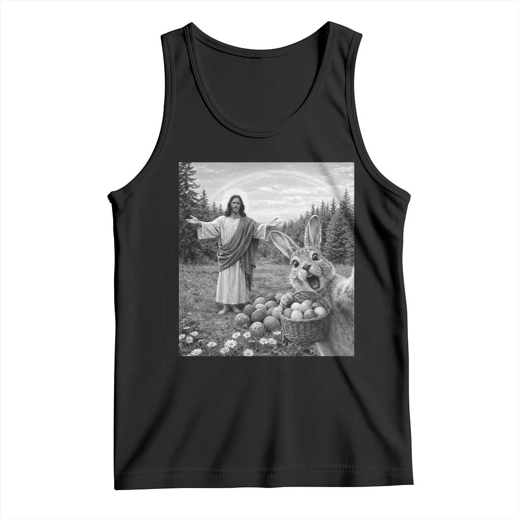 Funny Easter Jesus Tank Top Christian Jesus Bunny Selfie Religious