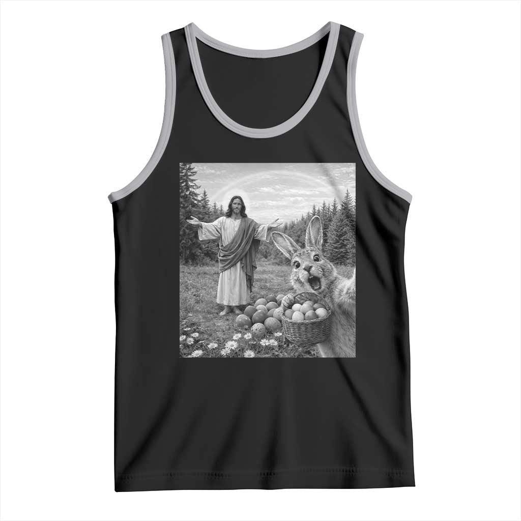 Funny Easter Jesus Tank Top Christian Jesus Bunny Selfie Religious