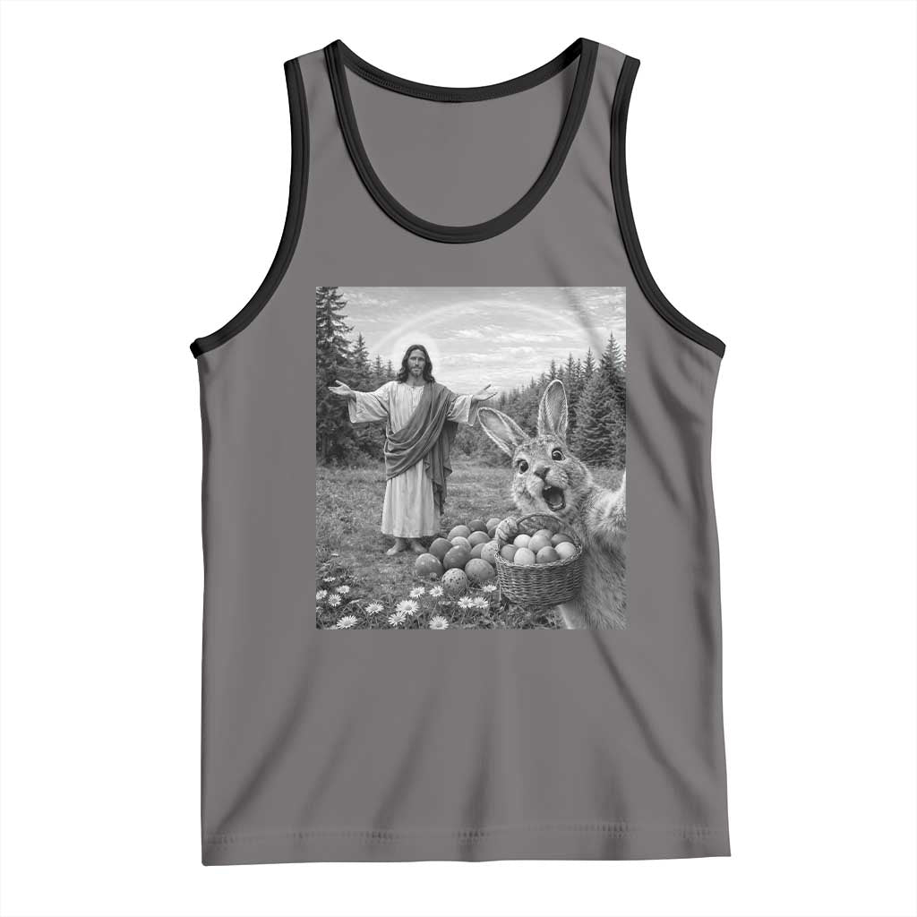 Funny Easter Jesus Tank Top Christian Jesus Bunny Selfie Religious