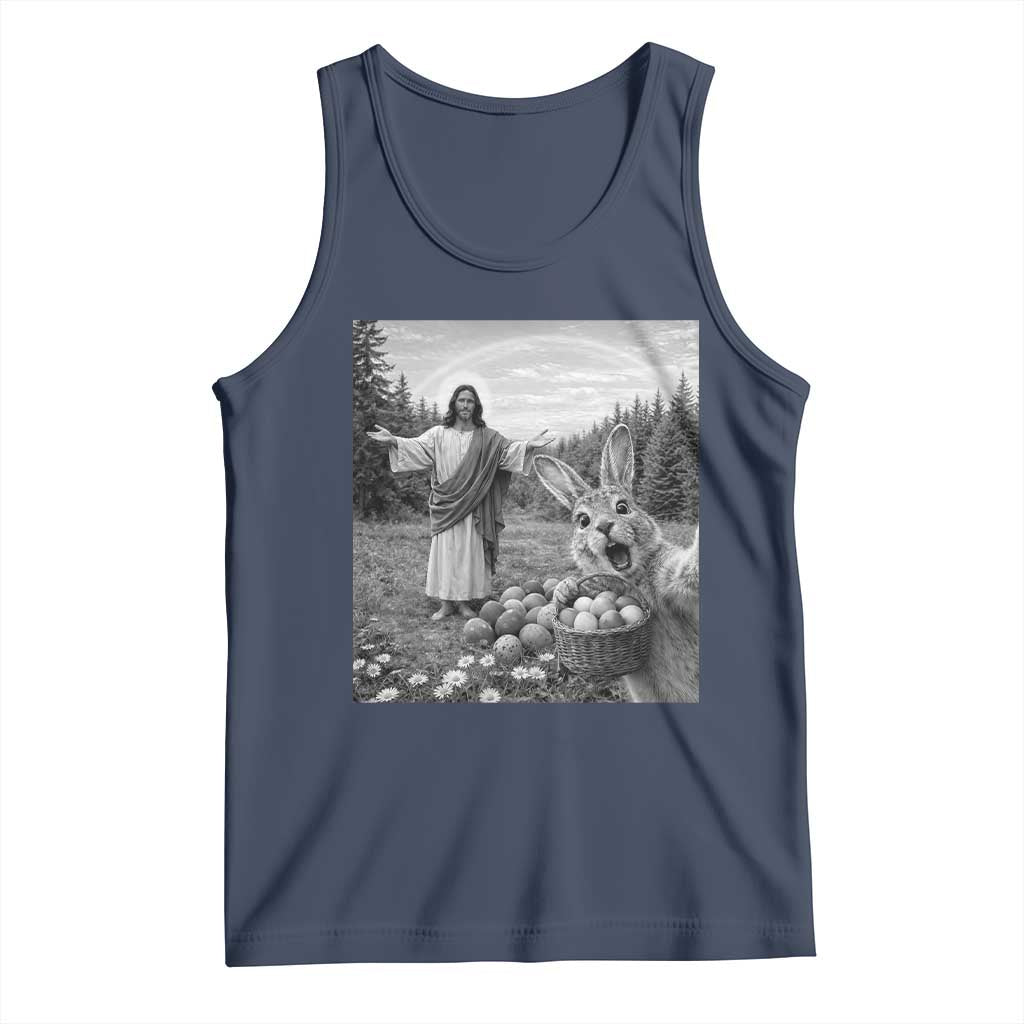 Funny Easter Jesus Tank Top Christian Jesus Bunny Selfie Religious