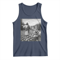 Funny Easter Jesus Tank Top Christian Jesus Bunny Selfie Religious