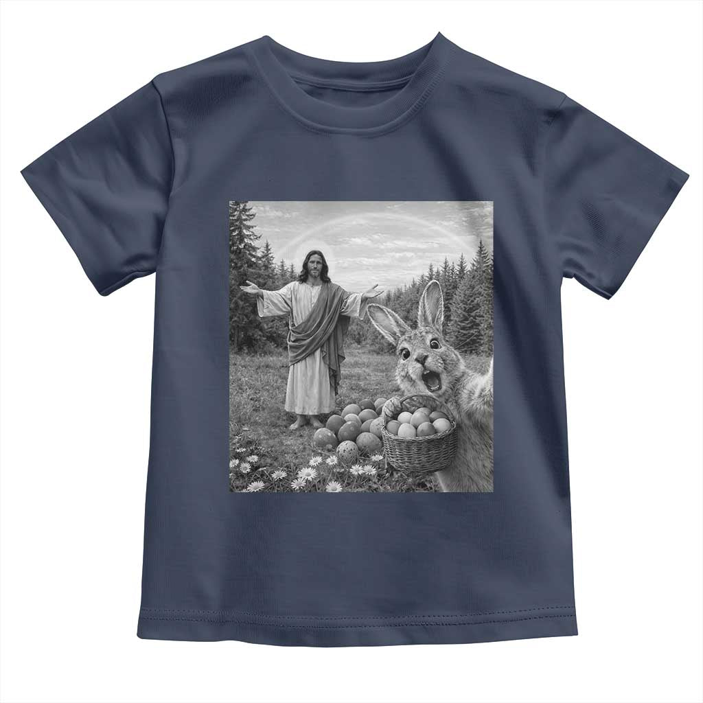 Funny Easter Jesus Toddler T Shirt Christian Jesus Bunny Selfie Religious