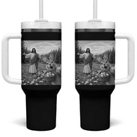 Funny Easter Jesus Tumbler With Handle Christian Jesus Bunny Selfie Religious