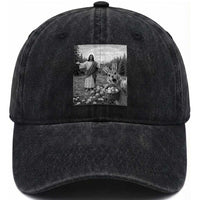 Funny Easter Jesus Washed Cotton Baseball Cap Christian Jesus Bunny Selfie Religious