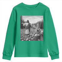 Funny Easter Jesus Youth Sweatshirt Christian Jesus Bunny Selfie Religious
