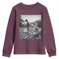 Funny Easter Jesus Youth Sweatshirt Christian Jesus Bunny Selfie Religious