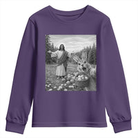 Funny Easter Jesus Youth Sweatshirt Christian Jesus Bunny Selfie Religious