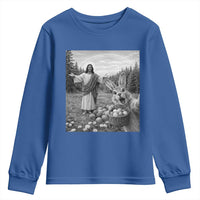 Funny Easter Jesus Youth Sweatshirt Christian Jesus Bunny Selfie Religious