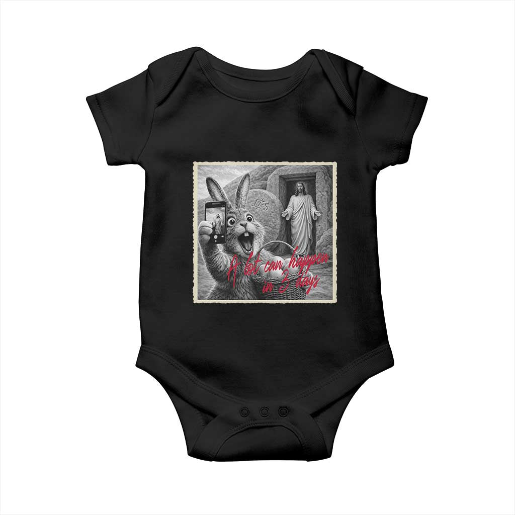 Funny Easter Jesus Baby Onesie Christian Jesus Come Back Bunny Selfie