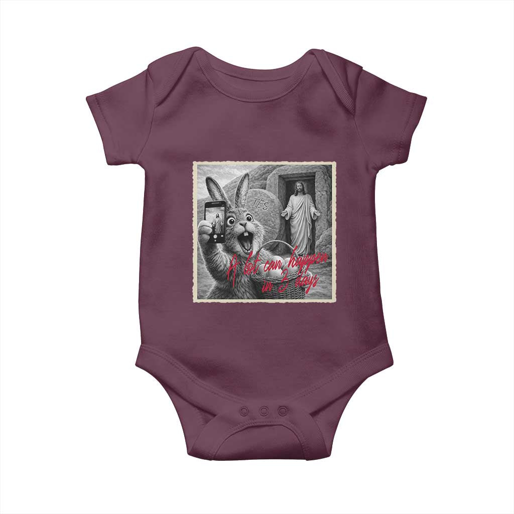 Funny Easter Jesus Baby Onesie Christian Jesus Come Back Bunny Selfie