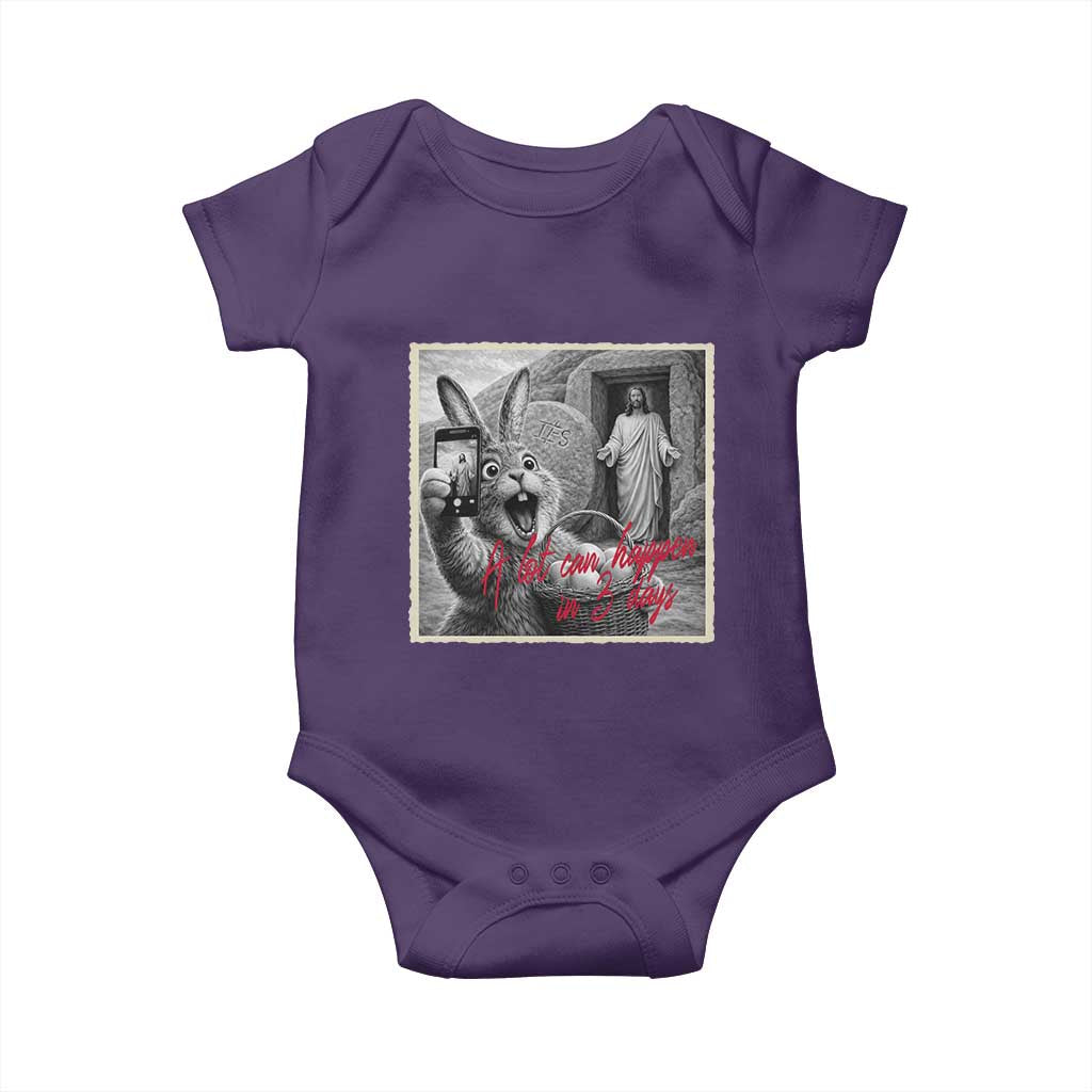 Funny Easter Jesus Baby Onesie Christian Jesus Come Back Bunny Selfie